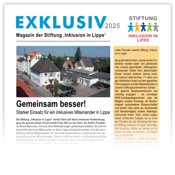 Vorschau Titelseite des Magazins der Stiftung Inklusion in Lippe